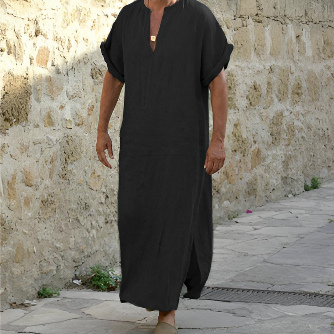 Men’s Long Kaftan Tunic | Linen Blend | Relaxed Fit