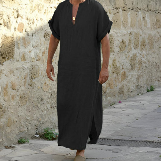 Men’s Long Kaftan Tunic | Linen Blend | Relaxed Fit