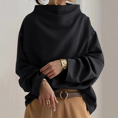 High Neck Oversized Pullover | Minimalist Style | Soft Knit Feel
