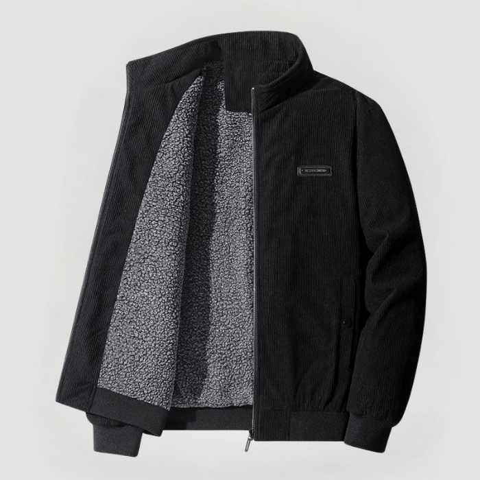 Men’s Corduroy Bomber Jacket | Fleece-Lined Zip Jacket for Fall & Winter