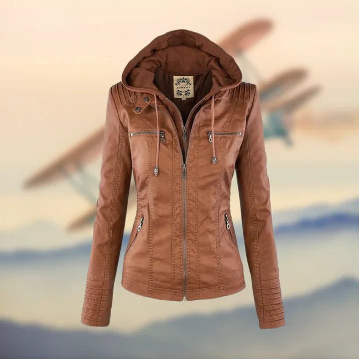Retro Panelled Hooded Jacket | Plush sherpa-lined collar | Striped Accent Detail