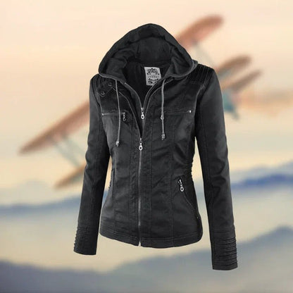 Retro Panelled Hooded Jacket | Plush sherpa-lined collar | Striped Accent Detail