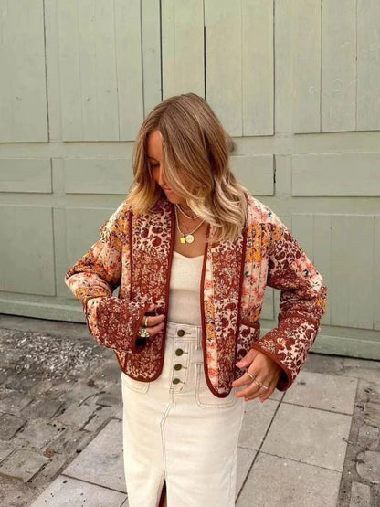 Women's Boho Patchwork Jacket | Colourful & Cozy | Lightweight | Casual Fall Layer