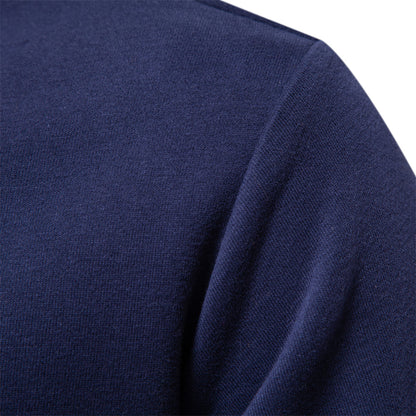 Men's Contrast Collar Polo Sweatshirt | Cotton Blend Pullover | Smart Casual Layer