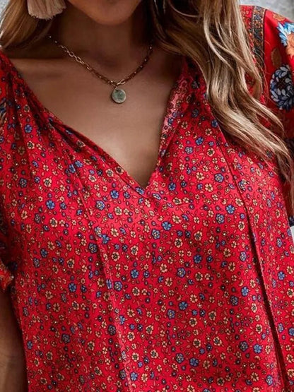 Boho Floral Tassel Blouse | Lightweight Fabric | Relaxed Fit