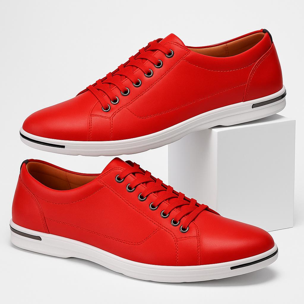 Men’s Sleek Low-Top Sneakers | Bold Street Style | PU Leather & Cushioned Sole