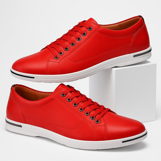 Men’s Sleek Low-Top Sneakers | Bold Street Style | PU Leather & Cushioned Sole