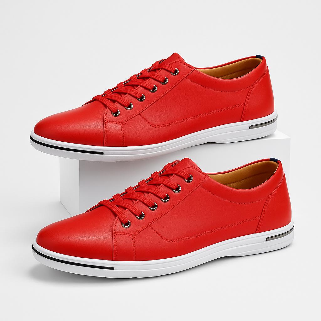 Men’s Sleek Low-Top Sneakers | Bold Street Style | PU Leather & Cushioned Sole
