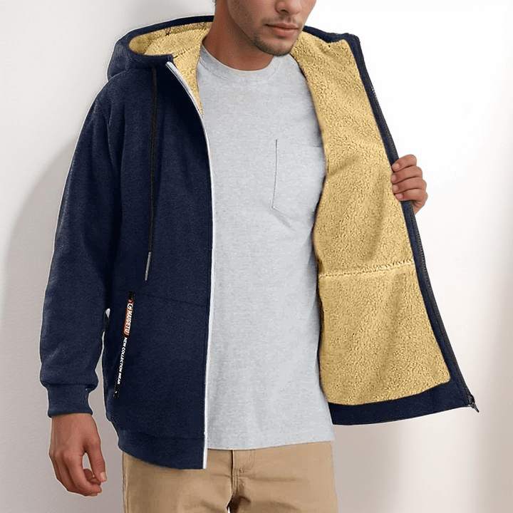 Men's Sherpa-Lined Zip Hoodie | Ultra-Soft Fleece | Warm & Casual