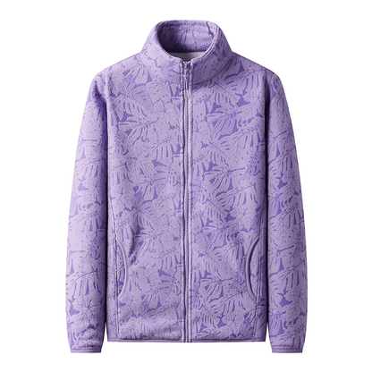 Floral Fleece Zip-Up Jacket | Soft & Warm | Stylish Design