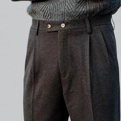 High-Waist Wool Blend Trousers | Men’s Tailored Pants