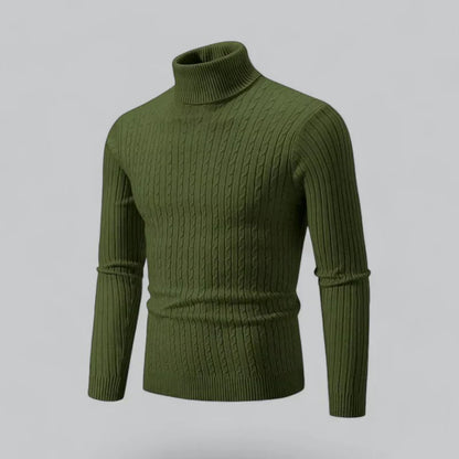 Men’s Ribbed Turtleneck Pullover | Slim Fit Knit | Everyday Winter Essential