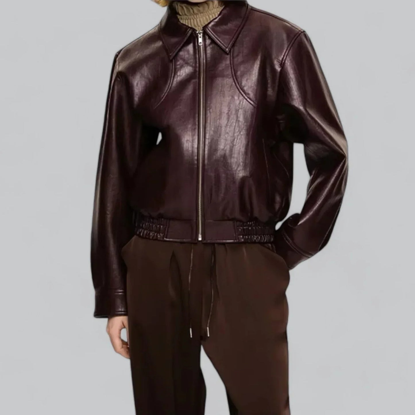 Men’s Genuine Leather Bomber Jacket | Classic Fit | Everyday Workwear Canada