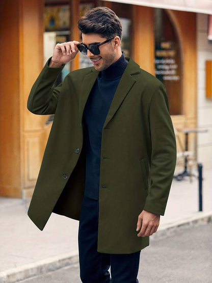 Men's Tailored Wool Overcoat | Classic Long Coat | Formal Winter Style