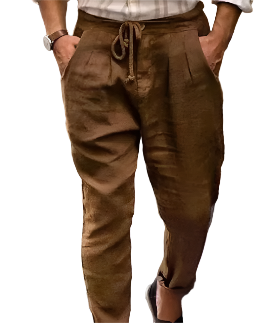 Linen Blend Jogger Pants | Lightweight Drawstring Trousers for Summer