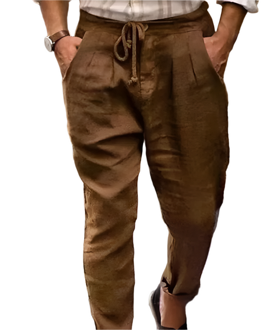 Linen Blend Jogger Pants | Lightweight Drawstring Trousers for Summer