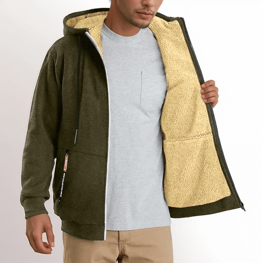 Men's Sherpa-Lined Zip Hoodie | Ultra-Soft Fleece | Warm & Casual