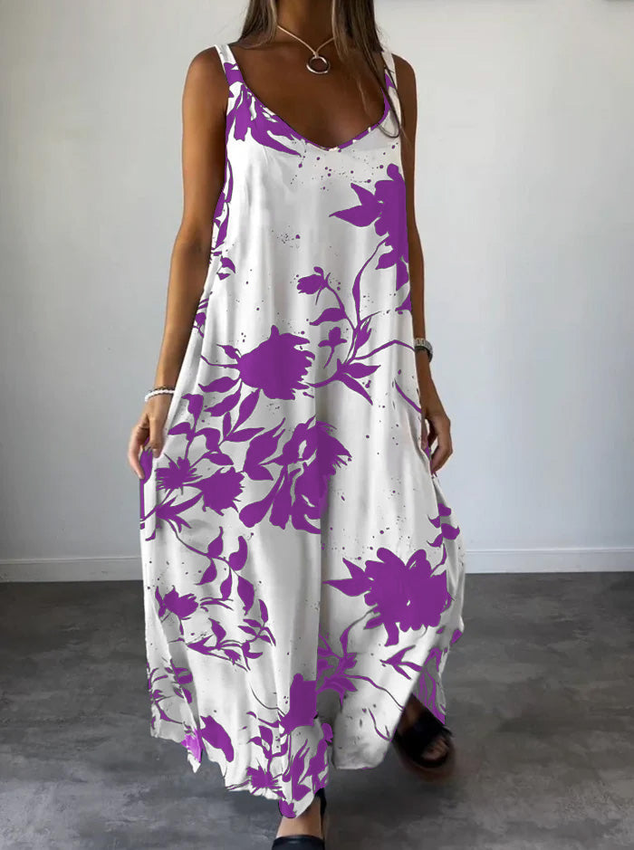 Loose Fit Maxi Dress | Sleeveless Floral Print | Lightweight Summer Style