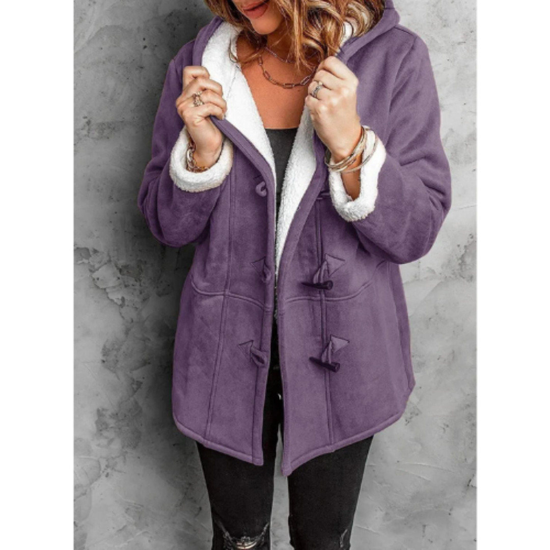 Toggle-Front Winter Jacket | Soft Lined Hooded Coat | Warm Midweight Outerwear