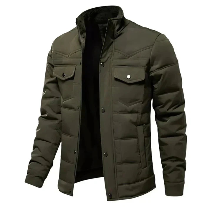 Men’s Insulated Puffer Shirt Jacket | Quilted Lightweight Outerwear | Snap-Front Design