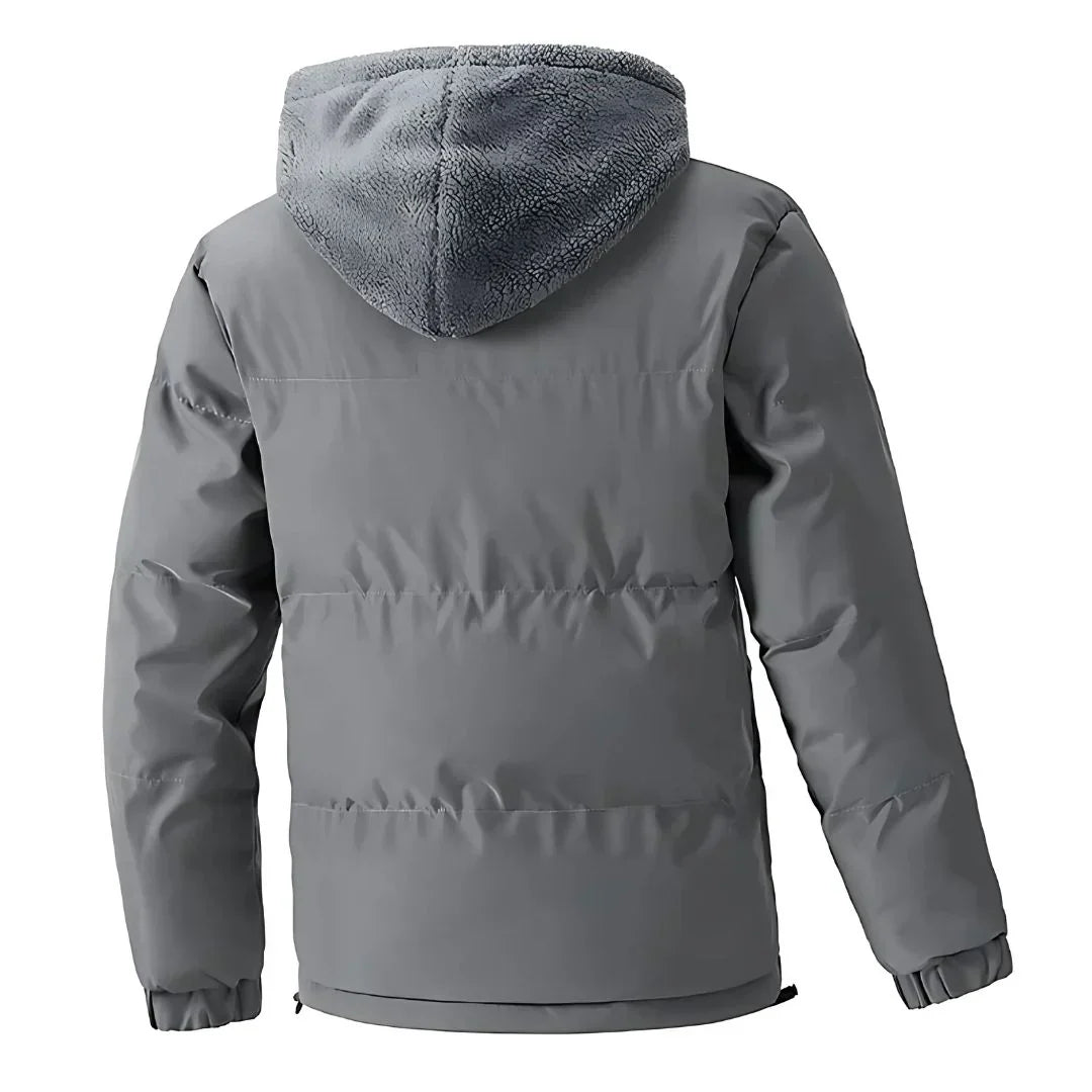 Men's Winter Puffer Jacket | Fleece-Lined Hooded Coat for Cold Weather