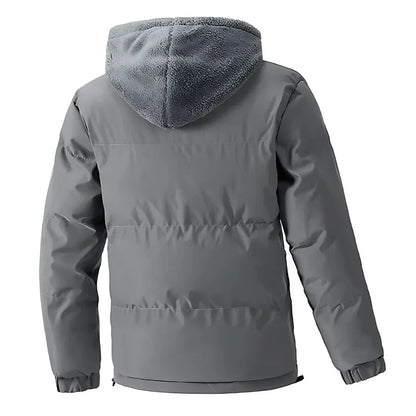 Men's Winter Puffer Jacket | Fleece-Lined Hooded Coat for Cold Weather