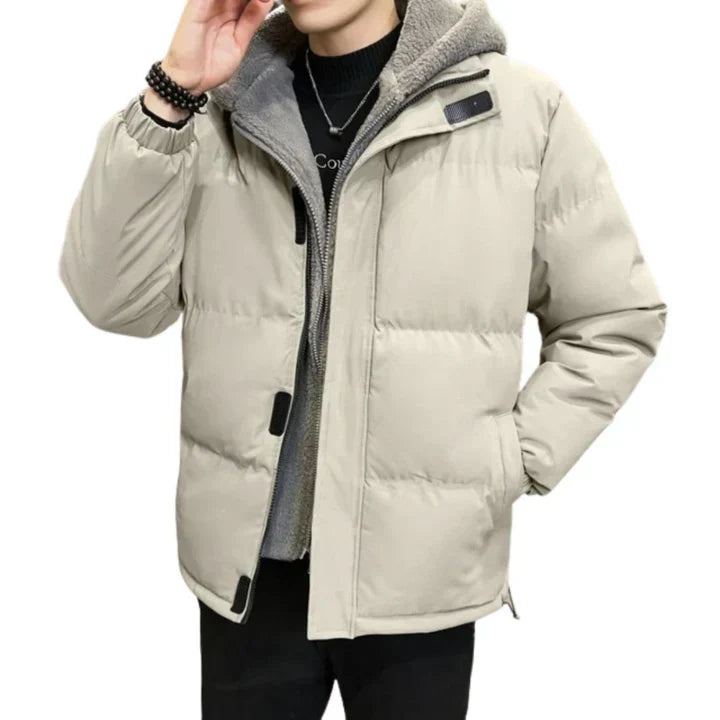 Men’s Insulated Winter Jacket | Windproof Hooded Puffer | Cold Weather Protection