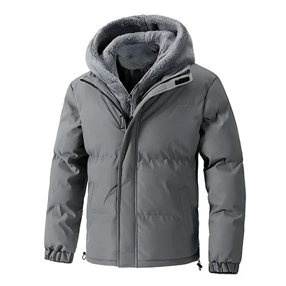Men's Winter Puffer Jacket | Fleece-Lined Hooded Coat for Cold Weather