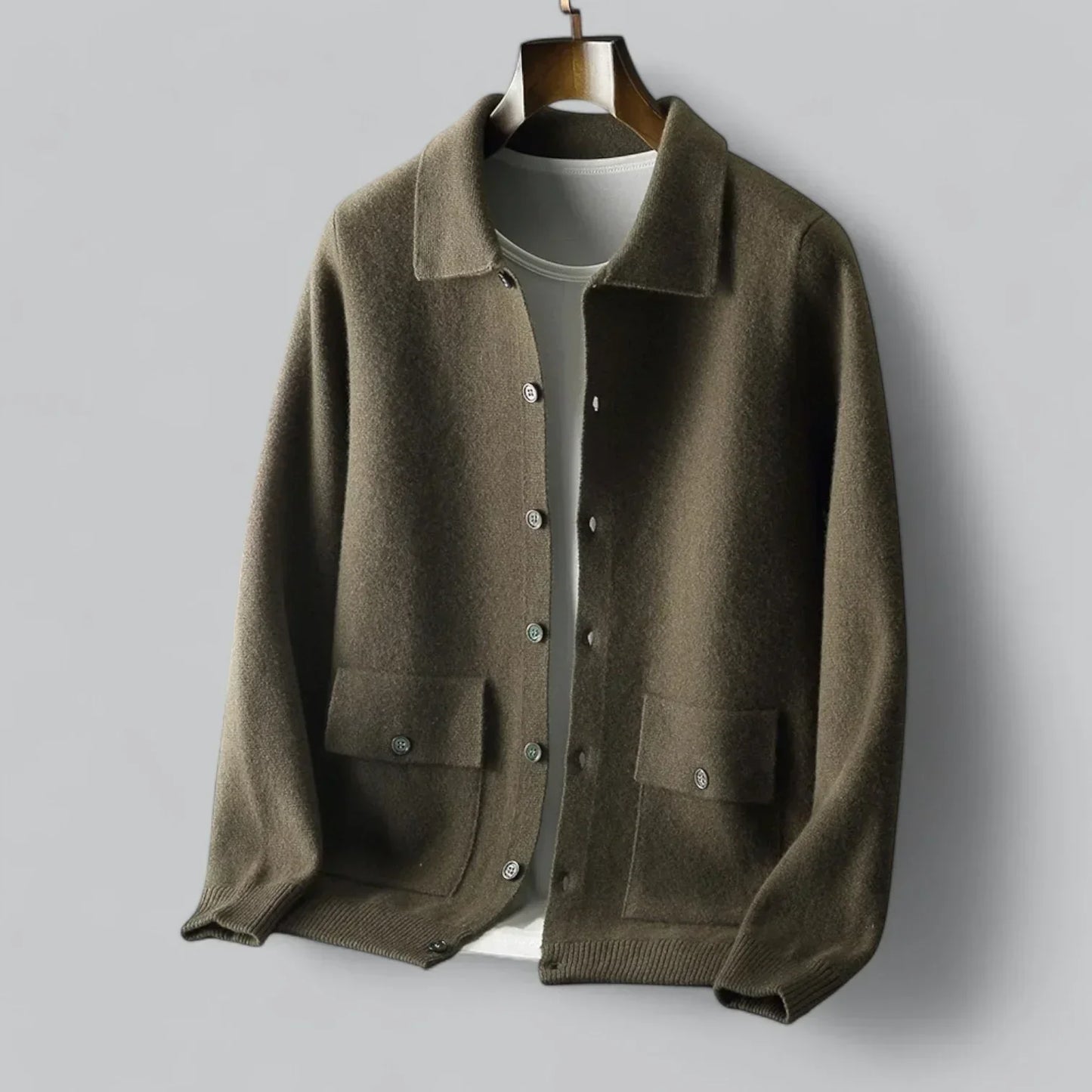 Men’s Wool-Blend Button Cardigan | Soft Knit Jacket | Everyday Comfort