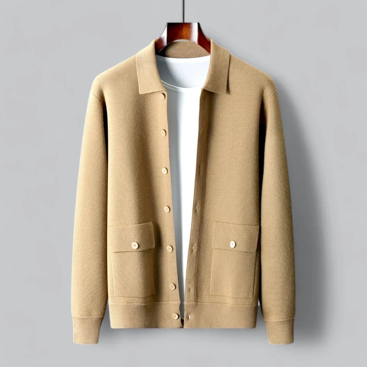 Men’s Wool-Blend Button Cardigan | Soft Knit Jacket | Everyday Comfort