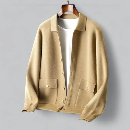 Men’s Wool-Blend Button Cardigan | Soft Knit Jacket | Everyday Comfort