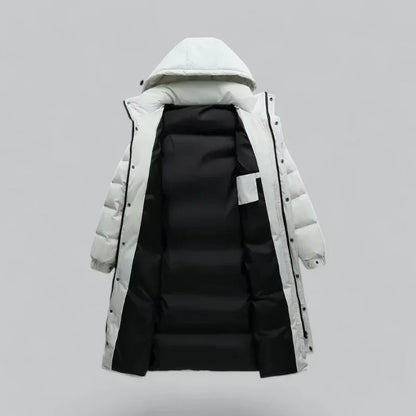 Long Down Puffer Coat | Hooded Winter Parka | Warm Insulated Outerwear