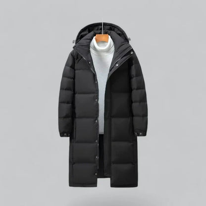 Long Down Puffer Coat | Hooded Winter Parka | Warm Insulated Outerwear