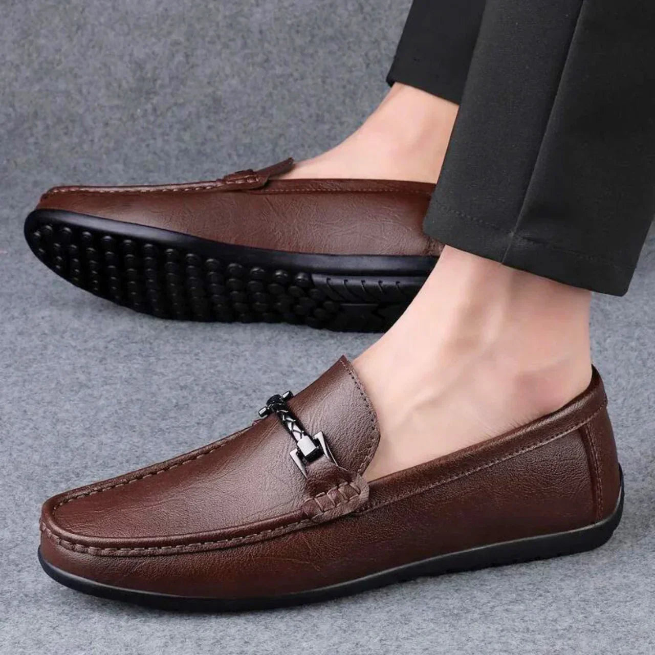 Men’s Classic Leather Loafers | Slip-On Dress Shoes | Casual Office Style