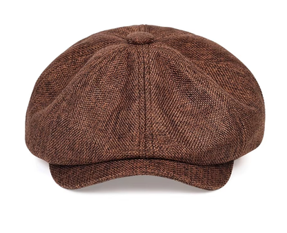 Men’s Vintage Newsboy Cap | Wool-Blend Flat Cap | Classic 8-Panel Gatsby Style