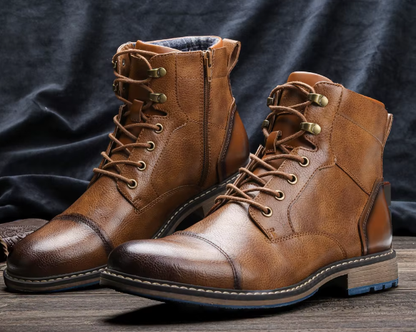 Men's Leather Ankle Boots | Classic Lace-Up Fall Footwear | Durable Casual Dress Boots Canada