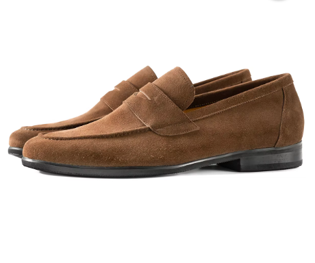 Men’s Suede Penny Loafers | Classic Slip-On Dress Shoes | Soft Comfort Sole