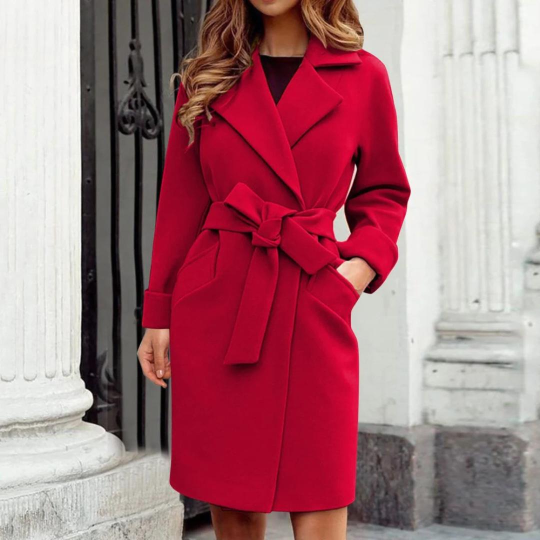 Belted Wrap Wool Coat | Elegant Tie-Waist Overcoat | Statement Winter Outerwear Canada