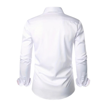 Men’s Dress Shirt | Slim Fit Button-Down | Contrast Paisley Trim