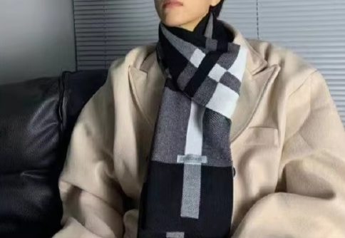 Men’s Striped Knit Scarf | Soft Acrylic Blend | Winter Accessory Essential