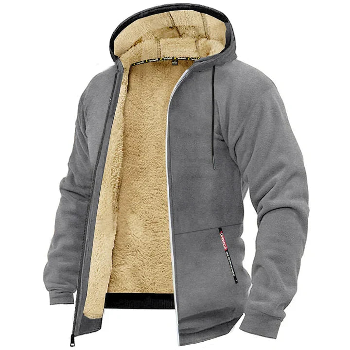 Men's Fleece-Lined Zip Hoodie | Sherpa Interior | Warm Casual Outerwear Canada