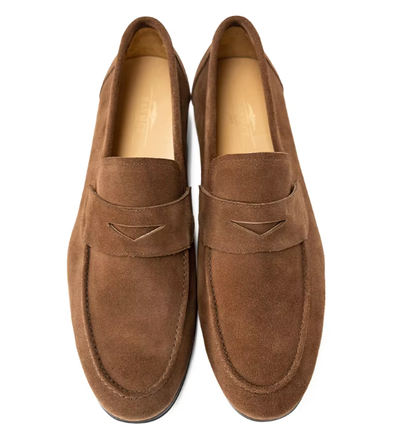 Men’s Suede Penny Loafers | Classic Slip-On Dress Shoes | Soft Comfort Sole