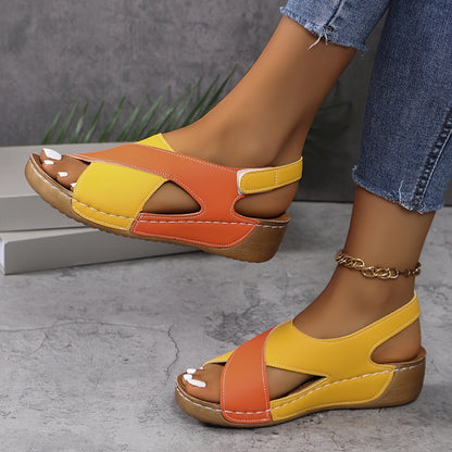 Two-Tone Comfort Sandals | Cushioned Sole | Adjustable Fit