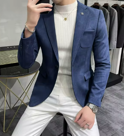 Men's Casual Blazer Jacket | Slim Fit Knit | Smart Stretch Layer