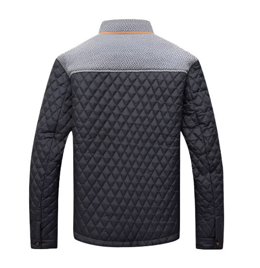 Men’s Quilted Stand Collar Jacket | Sherpa Trim & Plaid Lining | Midweight Fall Outerwear