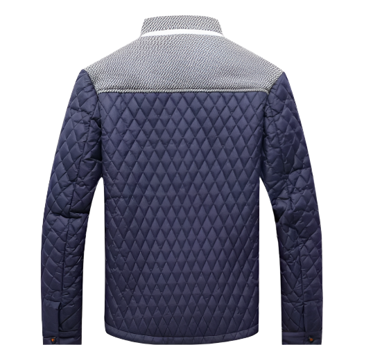 Men’s Quilted Stand Collar Jacket | Sherpa Trim & Plaid Lining | Midweight Fall Outerwear