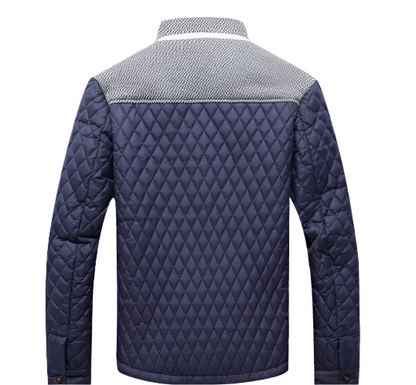 Men’s Quilted Stand Collar Jacket | Sherpa Trim & Plaid Lining | Midweight Fall Outerwear