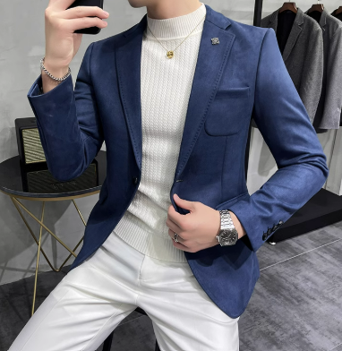 Men's Casual Blazer Jacket | Slim Fit Knit | Smart Stretch Layer