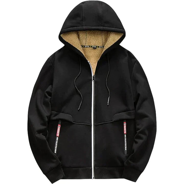 Men's Fleece-Lined Zip Hoodie | Sherpa Interior | Warm Casual Outerwear Canada