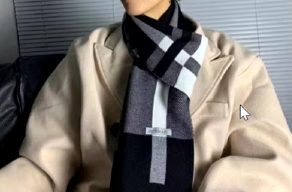 Men’s Striped Knit Scarf | Soft Acrylic Blend | Winter Accessory Essential